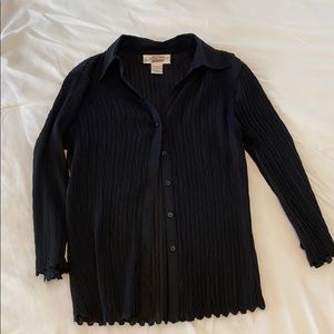 E.K. Designs Small Black Button-up Blouse